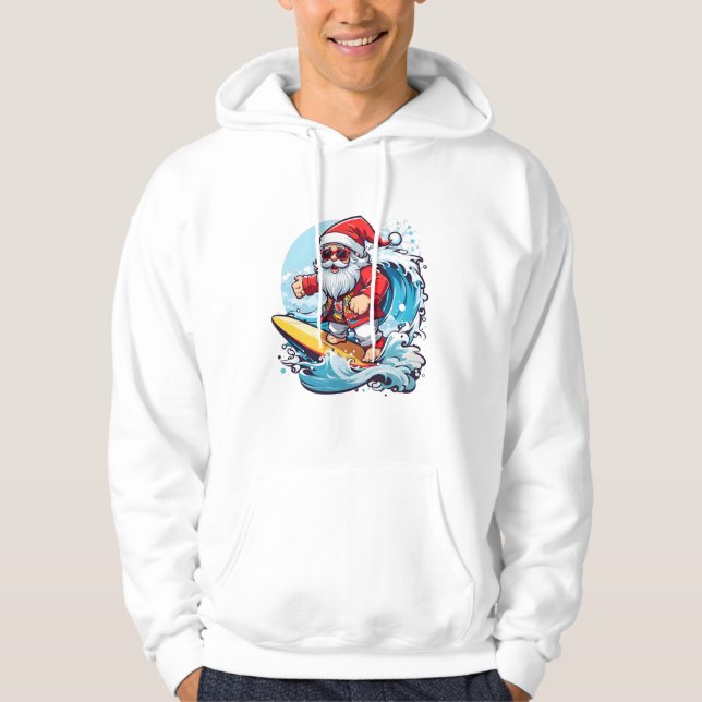 Festive Jultomten Surfing jul Vinkarare Hoodie (Framsida)