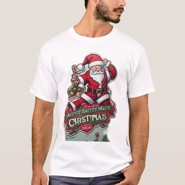 Festive jultomten T-Shirt Design (Framsida)