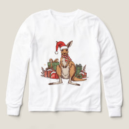 Festive Kangaroo jul - Cute Helgdag Animal T Shirt