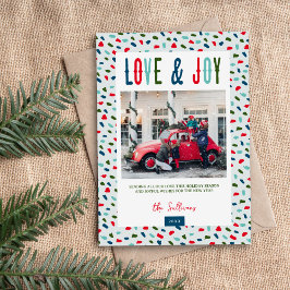 Festive Kärlek och Joy 4 Photo Helgdag Card Julkort