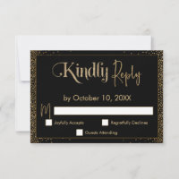 Festive Kinely Reply Faux Guld Confetti på Black