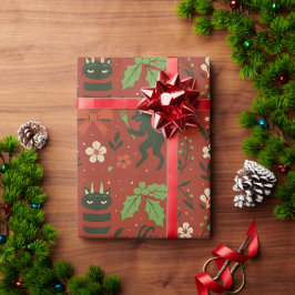 Festive Krampus Mönster Presentpapper