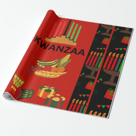Festive Kwanzaa-design med Kinara, Fruits och Gi Presentpapper