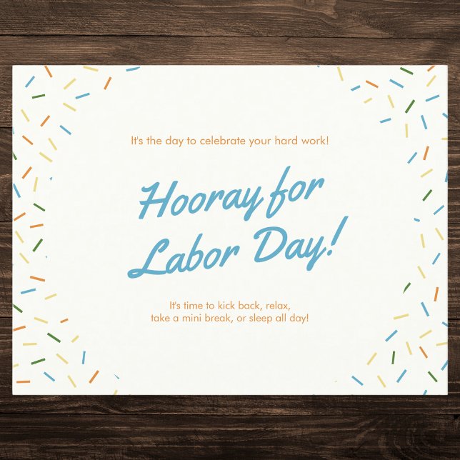 Festive Labour Day Firande Helg Vykort (Skapare uppladdad)