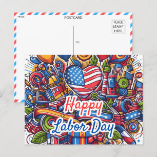 Festive Labour Day Firande Vykort