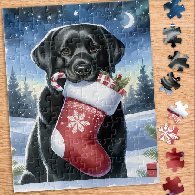 Festive Labrador Retriever Hund Helgdag jul jul Pussel (Skapare uppladdad)