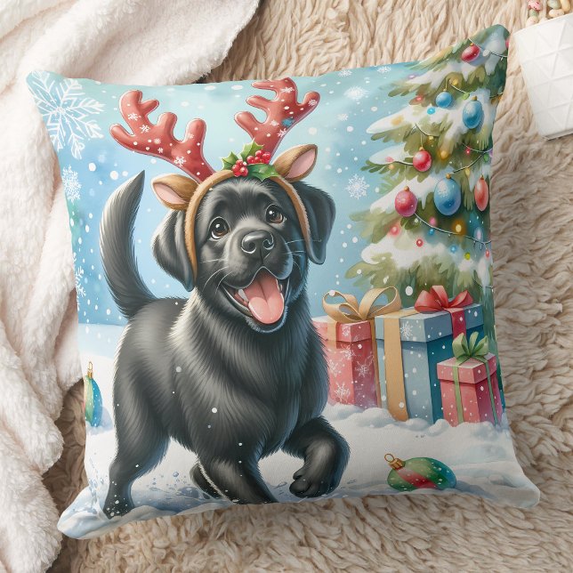 Festive Labrador Retriever Hund jul Puppy Kudde (Skapare uppladdad)
