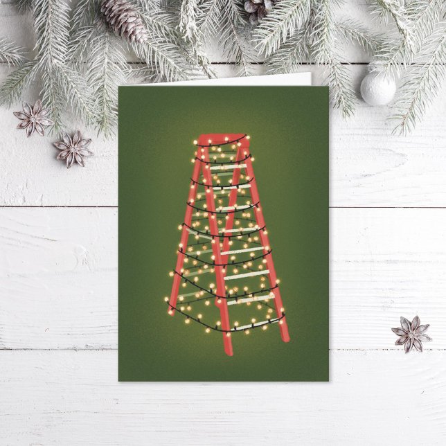 Festive Ladder Design Bygg Construction Helgkort (Skapare uppladdad)