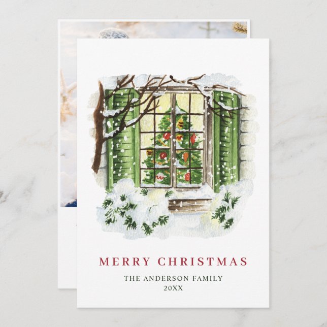 Festive Land House-julhuset Hälsning Julkort (Fram/baksida)