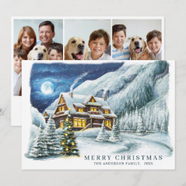 Festive Land House-julhuset Hälsning Julkort