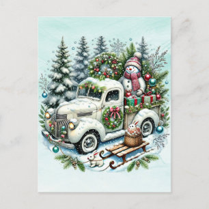 Festive Lastbil Vintage-julleverans Helg Vykort