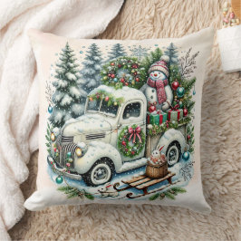 Festive Lastbil | Vintage-julleverans Kudde