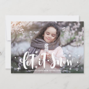Festive Låt det snöa Hand Lettered Photo Julkort