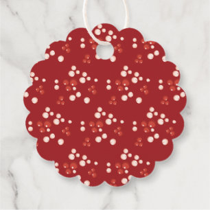 Festive Leafy Blommigt jul Traditional Red Gåvor Etiketter