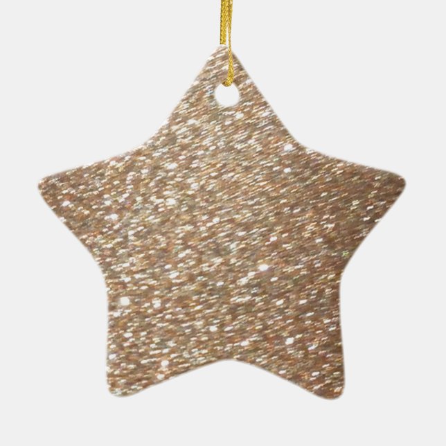 Festive Light Sparkles Party i guld Glamor Glitter Julgransprydnad Keramik (Baksidan)