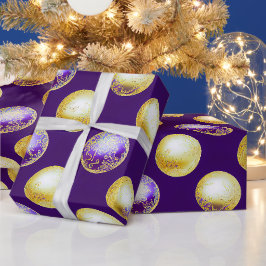 Festive Lila and Guld jul Ornaments Presentpapper