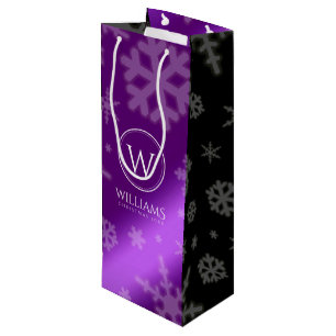 Festive Lila Foil Snöflingor Monogram Namn