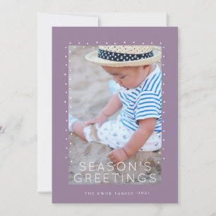 Festive Lila Tidings jul Photo Julkort