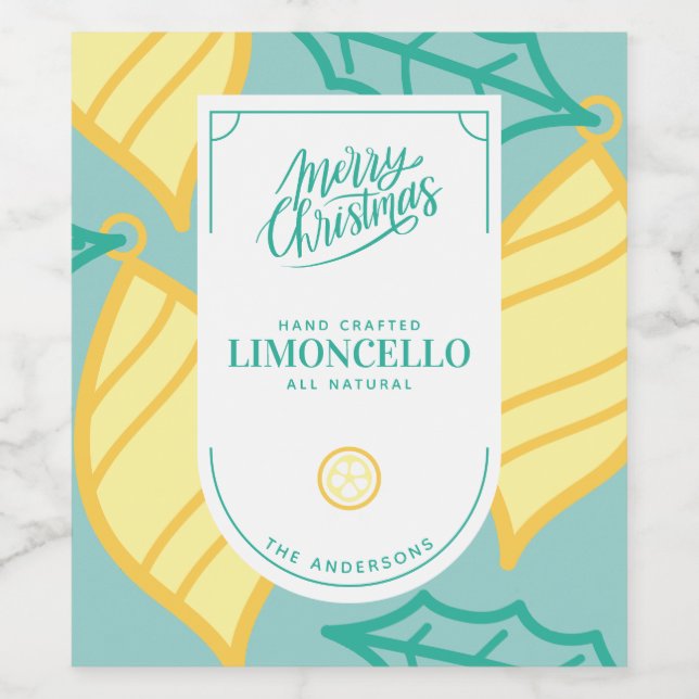 Festive Limoncello jul Vin-etikett Vinflaska Etikett (Singel etikett)