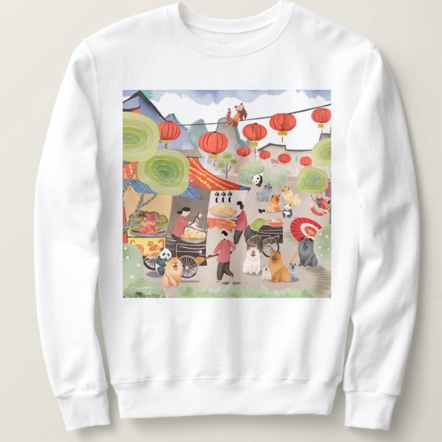 FESTIVE LJUS Chow hund panda lantern festival T Shirt (Skapare uppladdad)