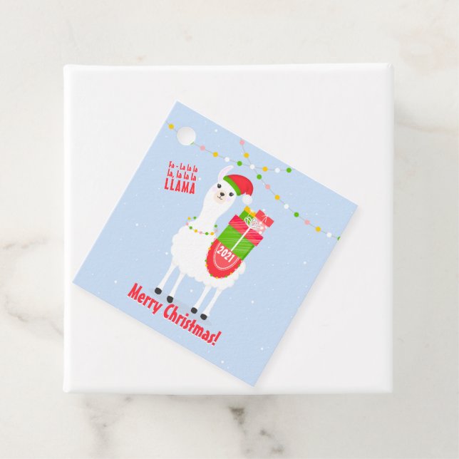 Festive Llama-julen Gåvor Etiketter (På plats)