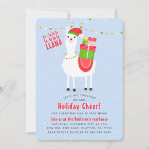Festive Llama-julen Inbjudningar