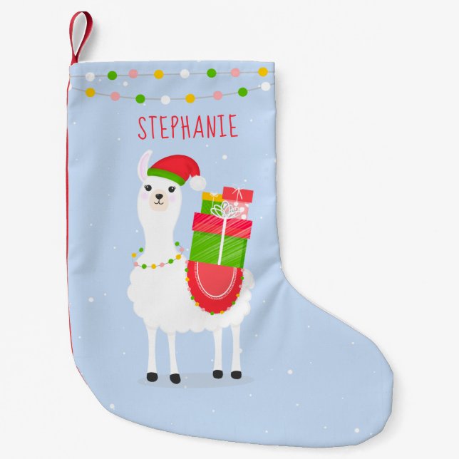 Festive Llama-julen Liten Julstrumpa (Framsidan)