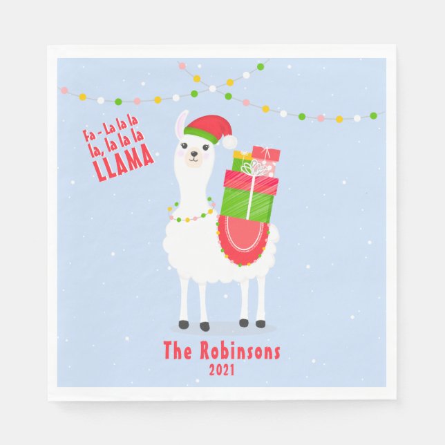 Festive Llama-julen Pappersservett (Framsidan)