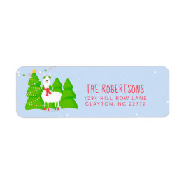 Festive Llama-juletikett Returadress Etikett