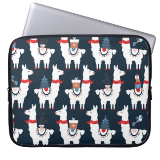 Festive Llamas: Mönster Delight, jul Laptop Fodral