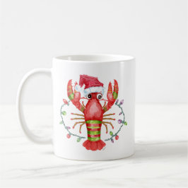 Festive Lobster Christmas Mug with Santa Hat Kaffemugg