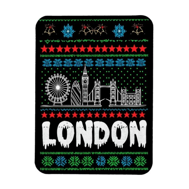 Festive London Förenade kungariket Ugly jul Magnet (Vertikal)