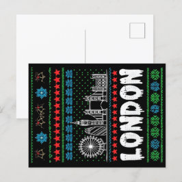 Festive London Förenade kungariket Ugly jul Vykort