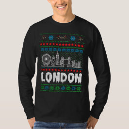 Festive London United Kingdom Ugly Christmas T Shirt