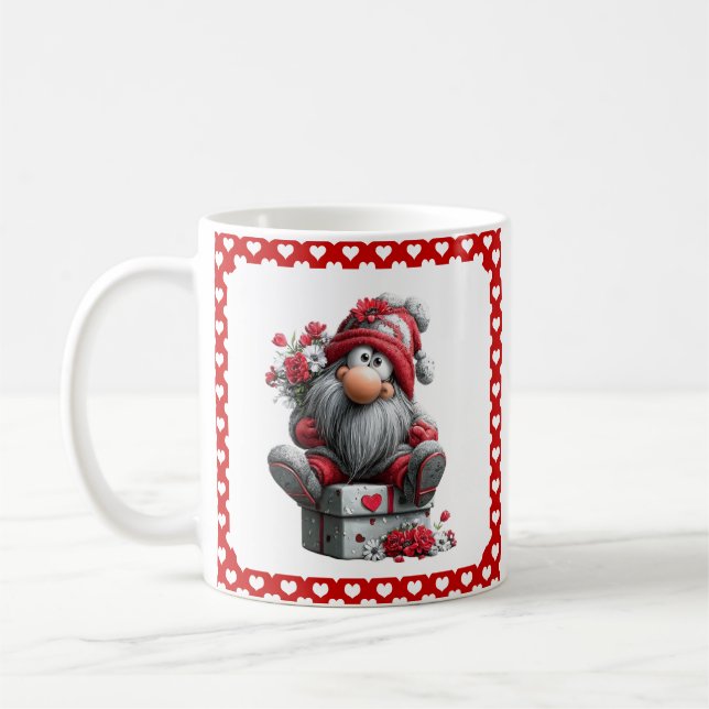 Festive Love Messenger Gnome "Heart and Presents"  Kaffemugg (Vänster)
