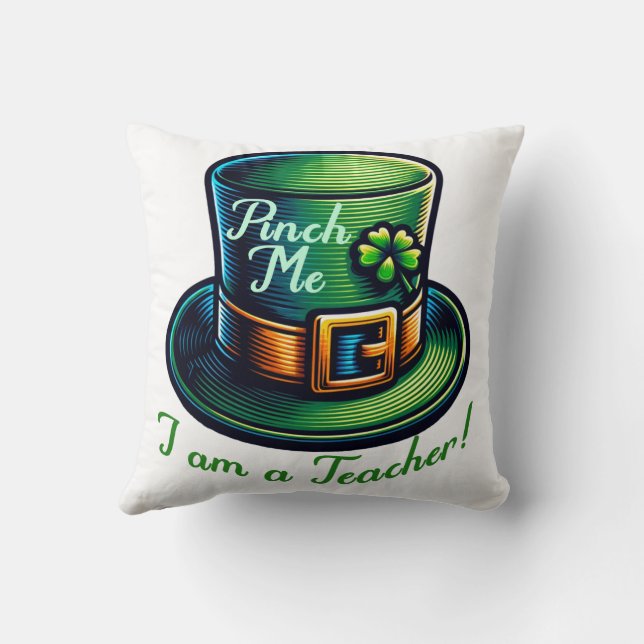 Festive Lucky Teacher St. Patricks Day Firande Kudde (Baksida)