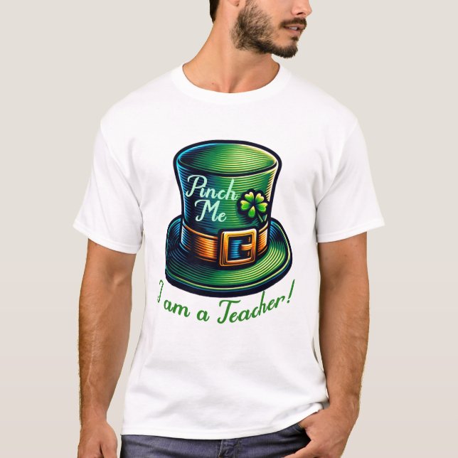 Festive Lucky Teacher St. Patricks Day Firande T Shirt (Framsida)