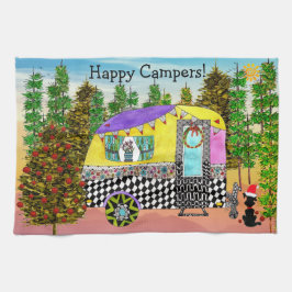 Festive Lycklig Camper Travel Trailer Kitchen Towe Kökshandduk