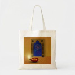 Festive Lycklig Diwali Fireworks - Budget Tote Tygkasse
