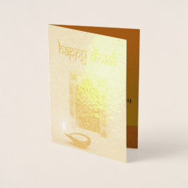 Festive Lycklig Diwali Fireworks Foil Greeting Car Folierat Kort