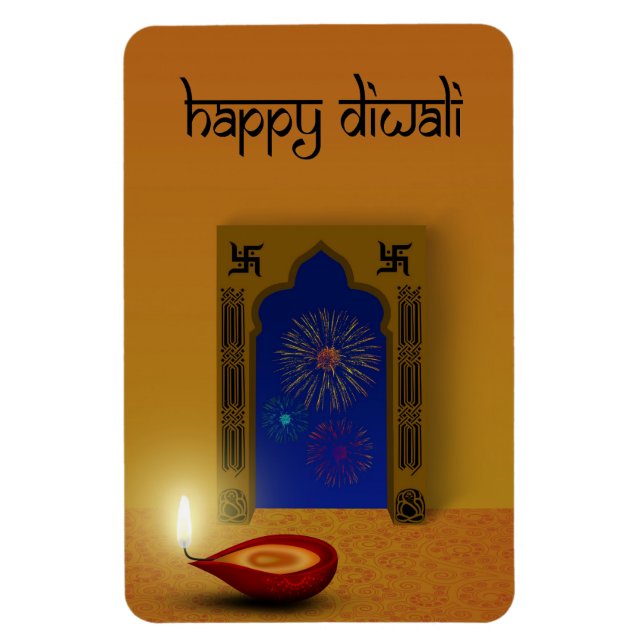 Festive Lycklig Diwali - Flexible Magnet (Vertikal)