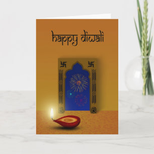 Festive Lycklig Diwali - gratulationskort Kort