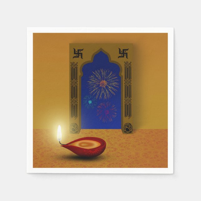 Festive Lycklig Diwali - Pappersservett (Framsidan)
