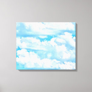 Festive Lycklig Sunny Clouds Background Canvastryck