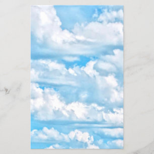 Festive Lycklig Sunny Clouds Background Flygblad