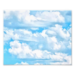 Festive Lycklig Sunny Clouds Background Fototryck