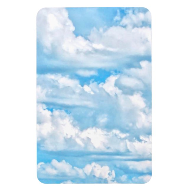 Festive Lycklig Sunny Clouds Background Magnet (Vertikal)
