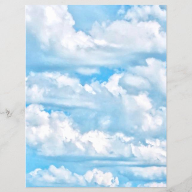 Festive Lycklig Sunny Clouds Background Reklamblad (Framsidan)