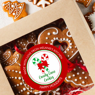 Festive Made with Kärlek Candy cane jul Märkres Runt Klistermärke