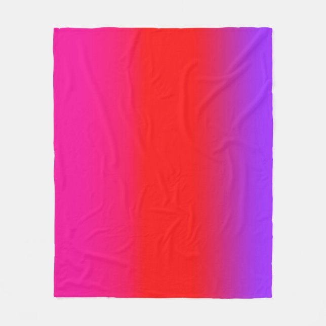 Festive Magenta Red Lila Ombre Fleecefilt (Framsidan)